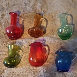 Colorful Glass Miniature Pitcher Set